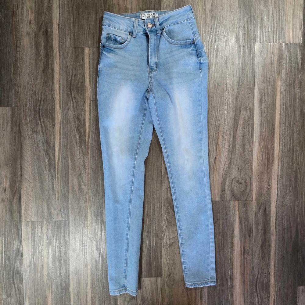 Wax Jean‎ Butt I Love You Light Wash Skinny Jeans Size 0/24 High Rise Denim